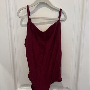 Yumiko Burgundy Camisole Leotard